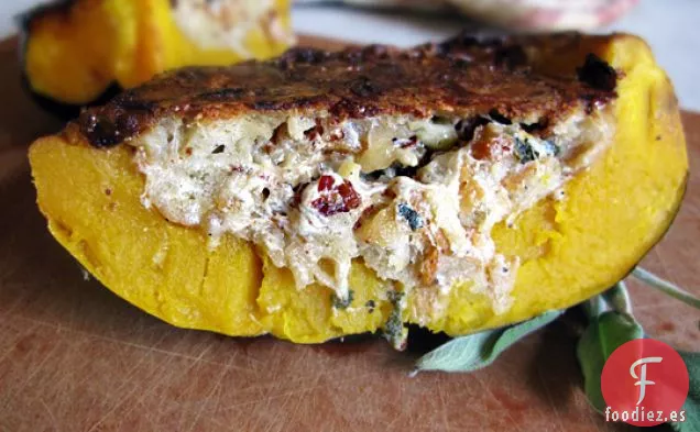 Calabaza Rellena De Pan, Queso Y Tocino