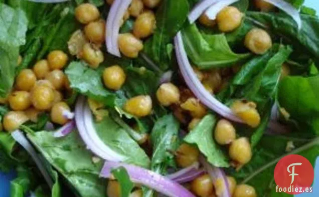 Ensalada Tibia De Garbanzos Con Rúcula