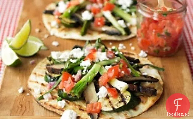 Tostadas de verduras a la parrilla