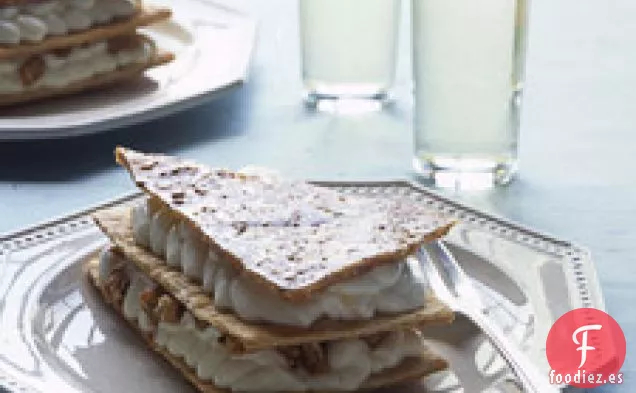Napoleones De Praliné Con Relleno De Crema De Almendras