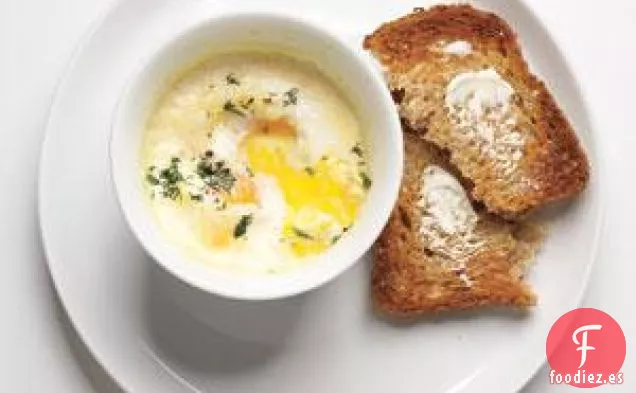 Receta De Huevos Al Horno Con Crema Y Hierbas