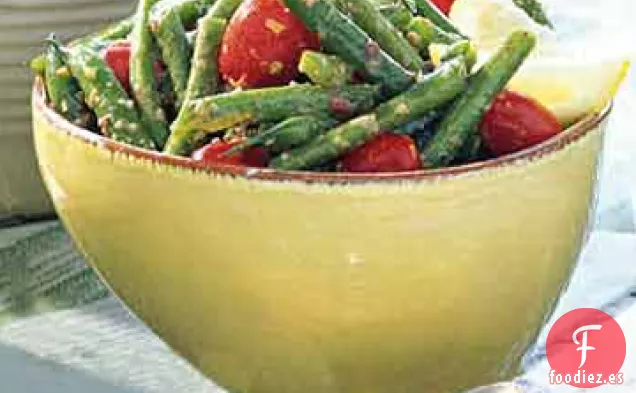 Ensalada de Judías Verdes y Tomate de Uva con Vinagreta de Kalamata