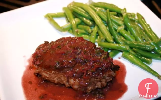 Filete Mignon Con Salsa de Madeira Con Mostaza y Anchoas