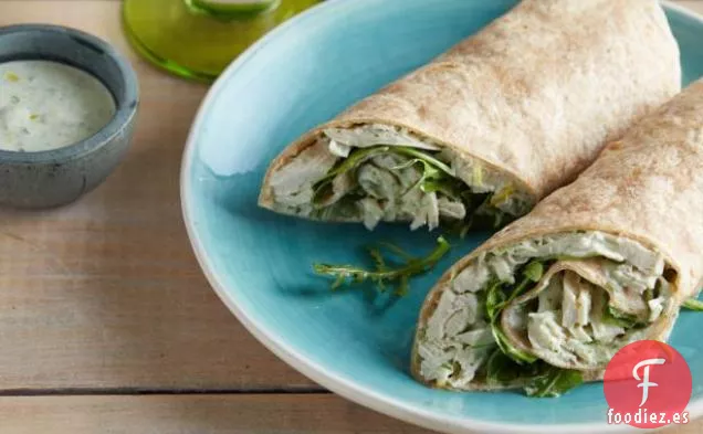 Sándwich de Pollo enrollado con Rúcula y Alioli de Perejil