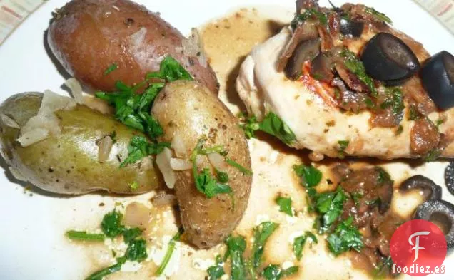 Pollo Con Ajo y Aceitunas