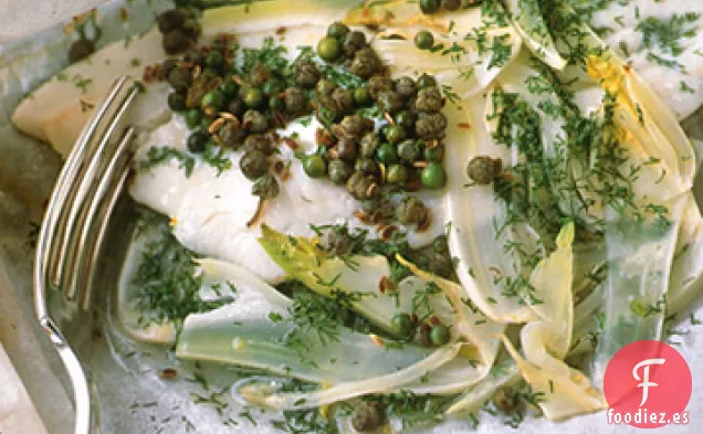 Filete de Lenguado con Alcaparras y Granos de Pimienta Verde