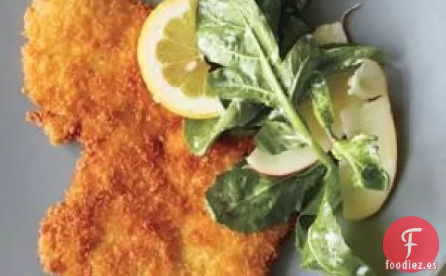 Chuletas De Cerdo Con Rúcula Y Ensalada De Manzana