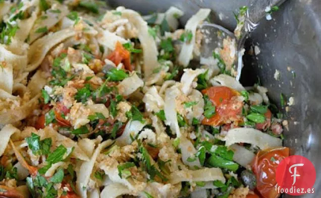 Pasta Con Relleno De Miga De Pan De Anchoa