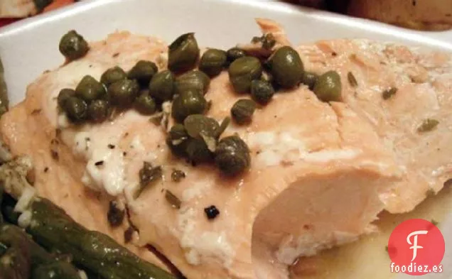 Piccata de Salmón Escalfado en Sartén