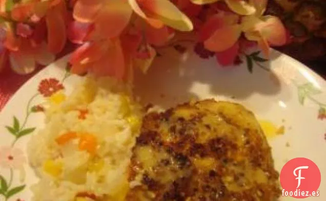 Pargo Con Costra De Nuez De Macadamia Con Mantequilla De Lima De Mango