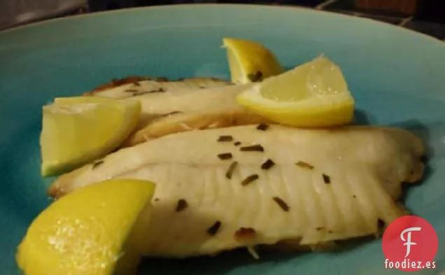 Fletán Estofado Con Estragón y Cebollino