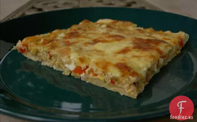 Torta de Huevo Con Queso de Salmón Con Eneldo y Pimentón
