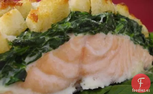 Salmón Al Horno Con Espinacas Mascarpone