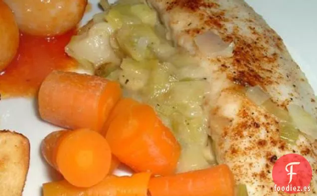 Tilapia Con Puerros Cremosos
