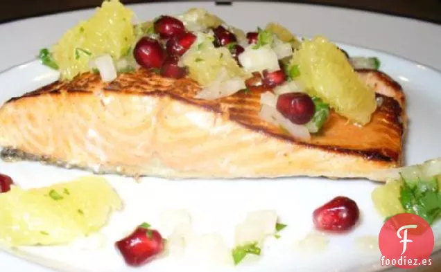 Salmón con Salsa de Granada y Naranja