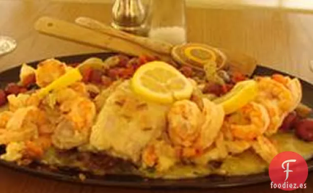Pescado al Horno con Camarones