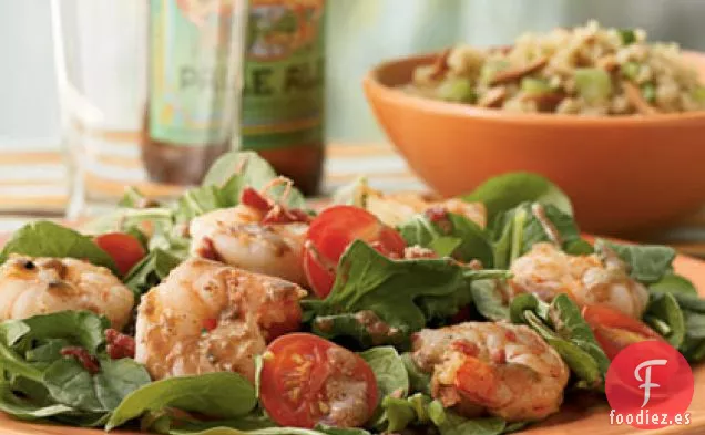 Ensalada de Tocino, Rúcula y Camarones