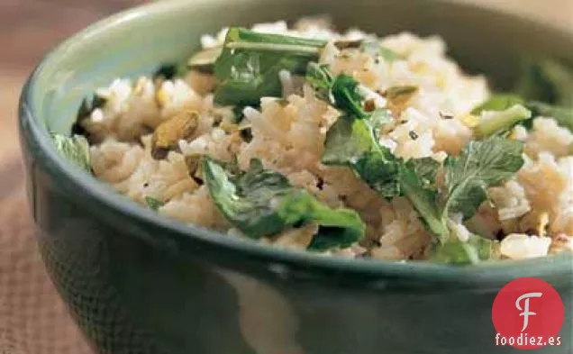 Pilaf de Arroz con Rúcula y Pistachos