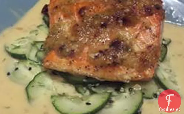Salmón con Costra de Cebolleta y Jengibre