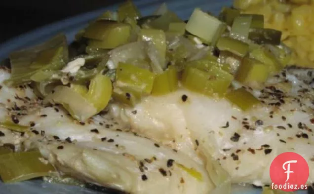 Pescado Al Horno Con Puerros