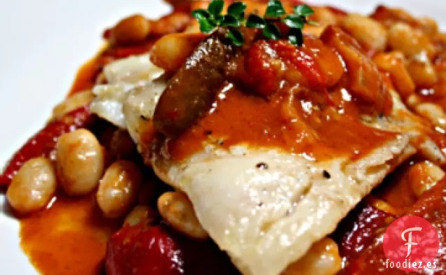 Filete de Bacalao con Ragoût de Verduras Asadas