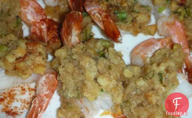 Camarones Rellenos de Bacalao al Horno