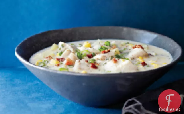 Sopa de Maíz y Bacalao de Verano