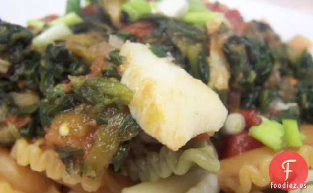 Bacalao Picante Con Tomates y Espinacas