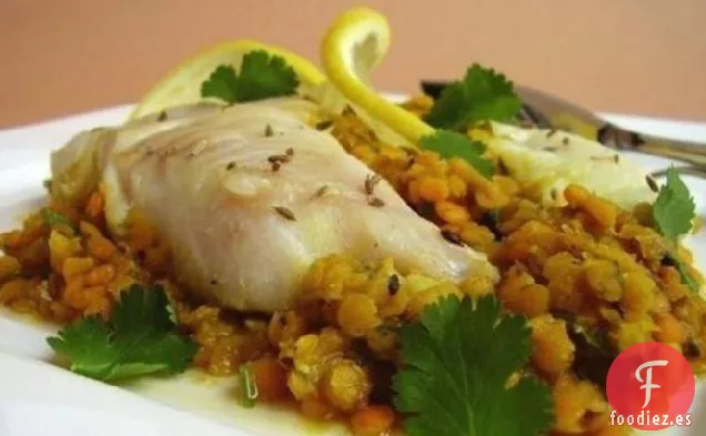 Bacalao Con Lentejas Rojas Especiadas