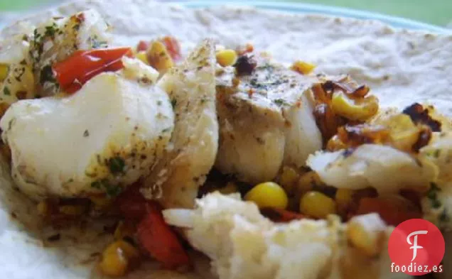Tacos de Pescado de Maíz Tostado