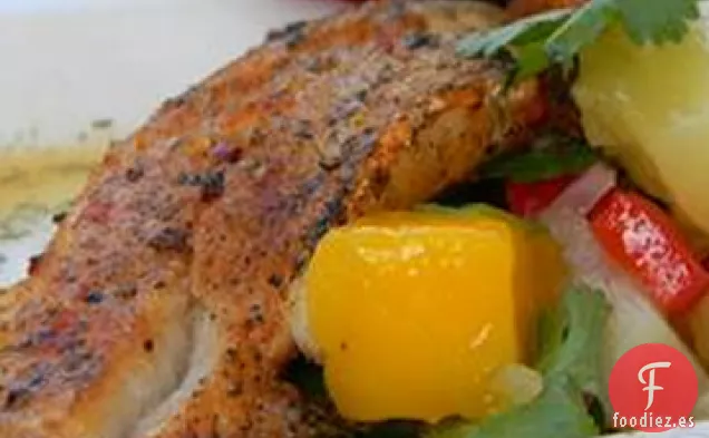 ¡Bacalao a la Parrilla con Especias de Pimentón y Salsa de Mango de Fiesta en la Boca!