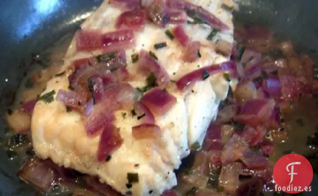 Bacalao Con Cebolla y Cebollino (Kabeljau Mit Schnittlauch Zwiebeln)