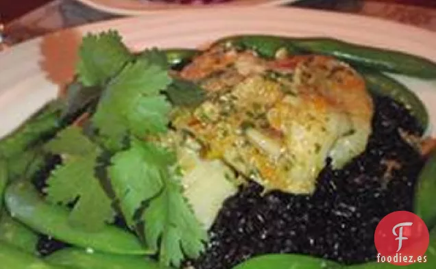 Mejillas de Halibut con Salsa de Jengibre y Naranja