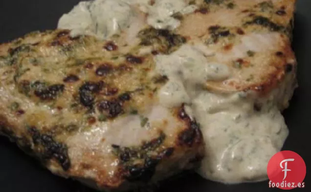 Fletán A La Parrilla Con Crema De Cilantro