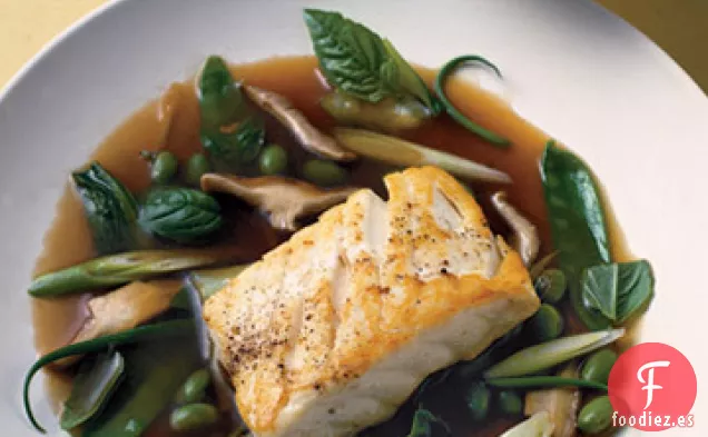 Fletán del Pacífico en Caldo de Té Verde