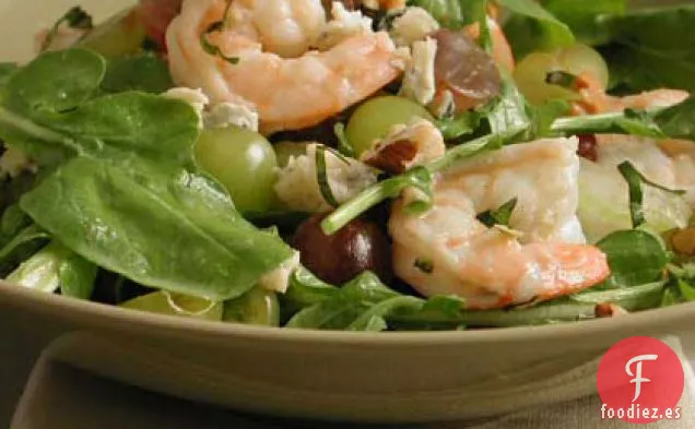 Ensalada de Rúcula con Camarones y Uvas