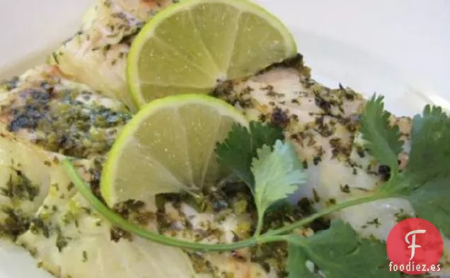 Fletán a la Parrilla al Pesto del Pacífico