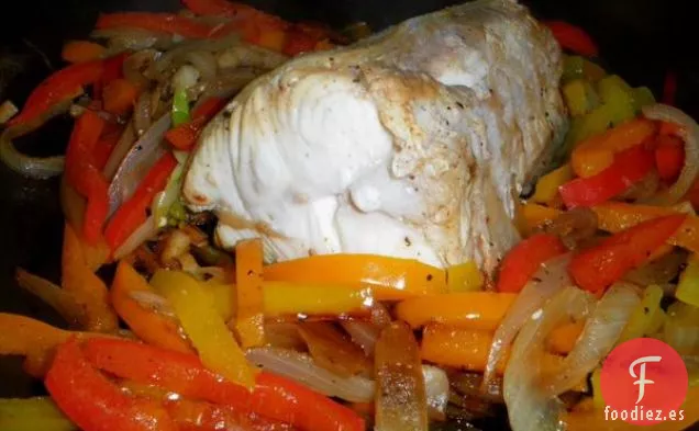 Filetes de Fletán A la Parrilla Con Tomate y Eneldo