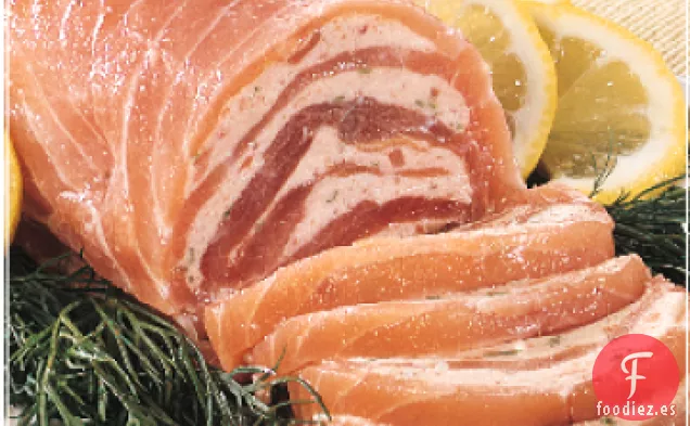 Terrina de Pescado con Gefilte de Salmón y Fletán de Alaska de Ellyn Goodrich (Pareve)