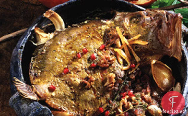 Pescado Relleno con Salsa de Granada (Mahi-ye tu por ba anar) Receta