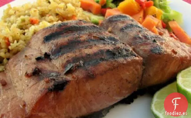 Filetes de Mahi Mahi a la parrilla de Bek en Adobo de Soja y Jengibre (Oamc)