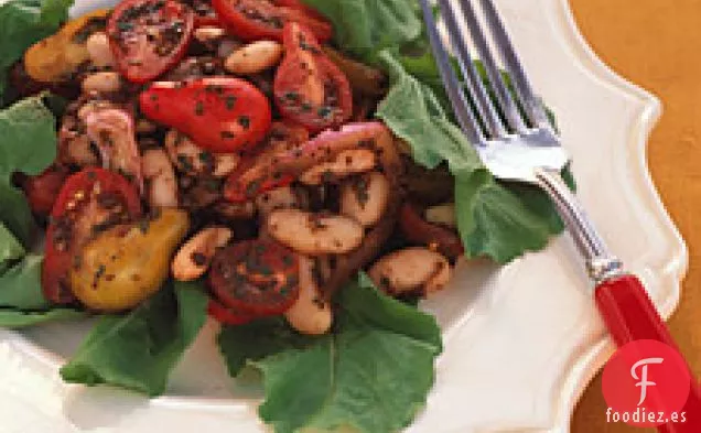 Ensalada De Rúcula Y Canelones Con Vinagreta De Oliva