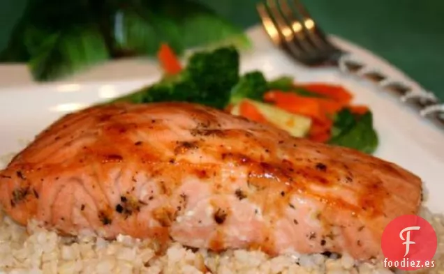 Filetes De Salmón Asado Con Whisky Irlandés