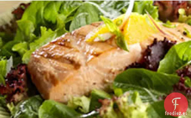 Salmón a la Parrilla con Salsa Cítrica y Verduras para Bebés