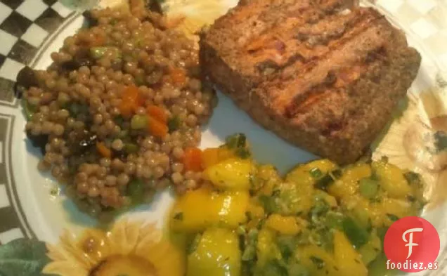 Filetes de Salmón Tandoori con Salsa de Mango y Menta
