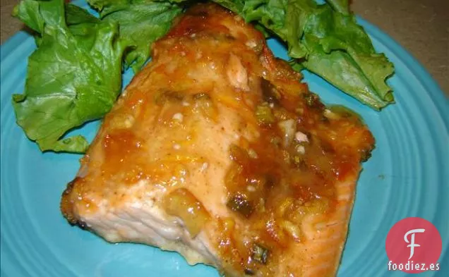 Salmón Con Aceite De Oliva y Hierbas