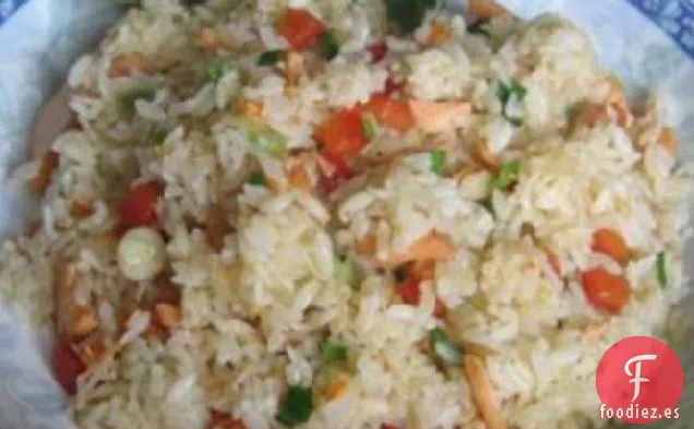 Arroz Frito con Salmón