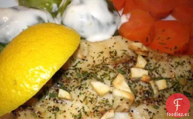 Filete de Salmón o Atún Con Ajo y Perejil
