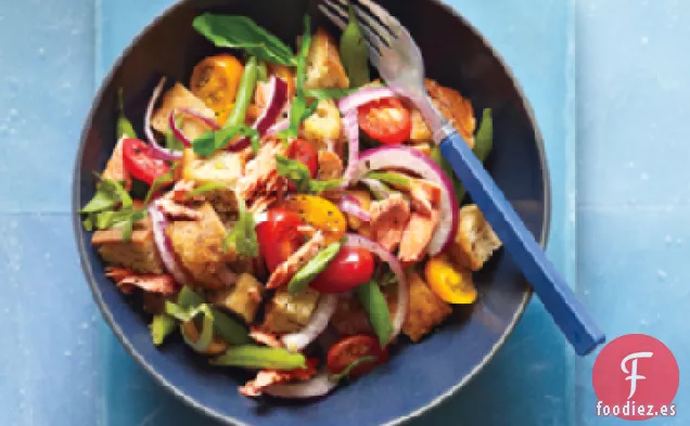 Panzanella de Salmón con Judías Verdes