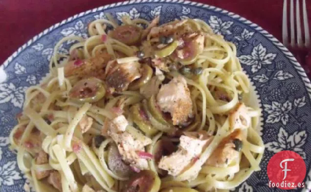 Linguini con Salmón Asado y Limón